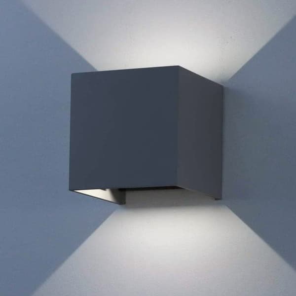 OBOSOE 4-pak 12W LED væglamper udendørs, justerbar vinkel, IP65, 6500K naturligt hvidt lys Sort 12W, Vitt ljus, 1 st