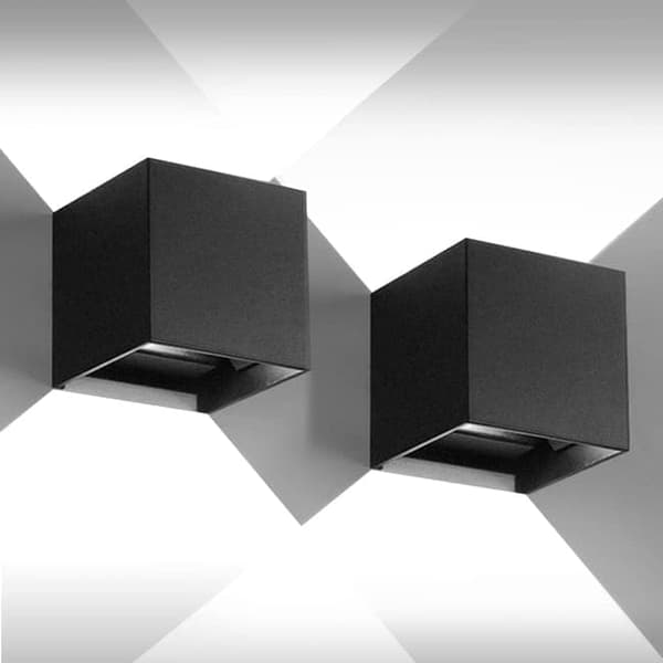 OBOSOE 4-pak 12W LED væglamper udendørs, justerbar vinkel, IP65, 6500K naturligt hvidt lys