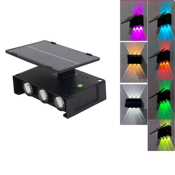 OBOSOE 2-pack solvägglampor utomhus LED upp/ned-ljus, vattentät väggbelysning för fasad