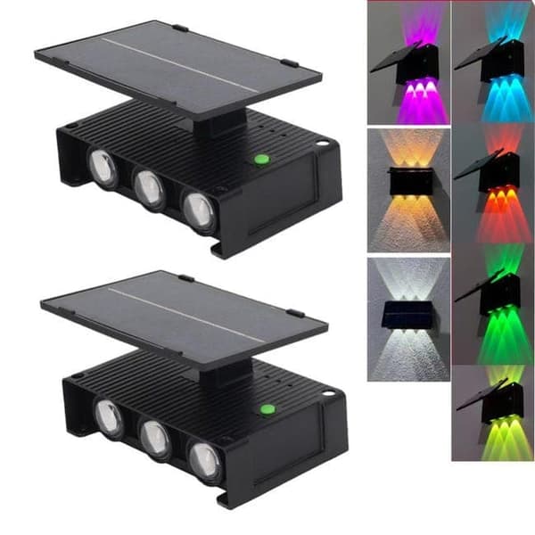 OBOSOE 2-pack solvägglampor utomhus LED upp/ned-ljus, vattentät väggbelysning för fasad