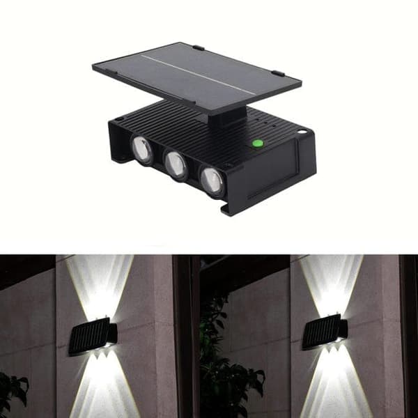 OBOSOE 2-pack solvägglampor utomhus LED upp/ned-ljus, vattentät väggbelysning för fasad