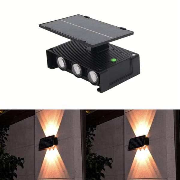OBOSOE 2-pack solvägglampor utomhus LED upp/ned-ljus, vattentät väggbelysning för fasad Varmt ljus, 1 st