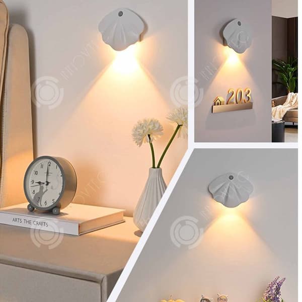 INN LED-vägglampa med rörelsedetektor i form av en snäcka 1200mAh 3000-6000K magnetisk vägglampa för dekoration