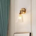 Miniatyrbillede 3 af 7: OBOSOE Messing Væglampe – Moderne Glas Globe Seng Væglampe til soveværelse og stue, uden pære