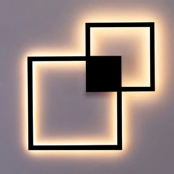 LED-seinävalaisin, moderni tyyli, itsenäinen asennus, varjoton muotoilu,Ei kaukosäädintä, 20W Musta