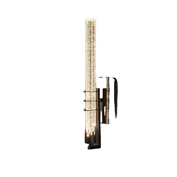 LED Vägglampa, Modern Design, Klar Glas Skärm, AC Strömkälla,Vitt ljus, Svart-45cm
