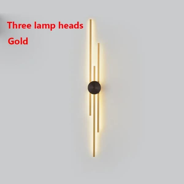 Modern vägglampa, LED, väggmonterad, upp- och nedåtriktad skärm,123CM, gyllene, varmt ljus