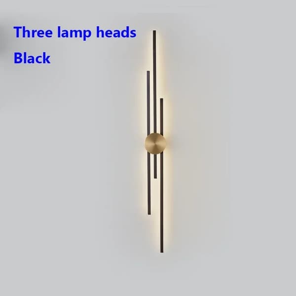 Modern vägglampa, LED, väggmonterad, upp- och nedåtriktad skärm,varmt ljus, 63CM, svart