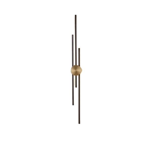Modern vägglampa, LED, väggmonterad, upp- och nedåtriktad skärm,varmt ljus, 63CM, svart