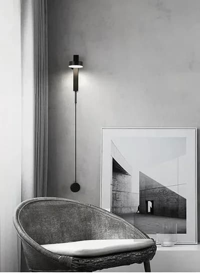 Væglamper, moderne stil, metalmateriale, energieffektive LED-pærer,Sort-A, varmt lys