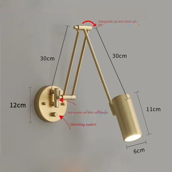 Vägglampor, modern stil, metallmaterial, energieffektiva LED-lampor,gyllene-B, varmt ljus