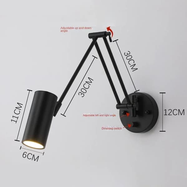 Vägglampor, modern stil, metallmaterial, energieffektiva LED-lampor,varmt ljus, Svart-B