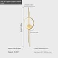 Pikkukuva 2 / 2: Minimalistinen seinävalaisin, 30 cm halkaisija, 100 cm korkeus, LED-valonlähde,100-30cm, Kupari luonnollinen väri, Kolmivärinen vaalea