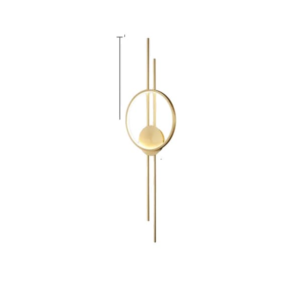 Minimalistinen seinävalaisin, 30 cm halkaisija, 100 cm korkeus, LED-valonlähde,100-30cm, Kupari luonnollinen väri, Kolmivärinen vaalea