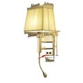 Miniatyrbild 1 av 2: Vägglampa, LED-lampor, tygskärm, väggmonterad,med E27-lampa, vägglampa NO2