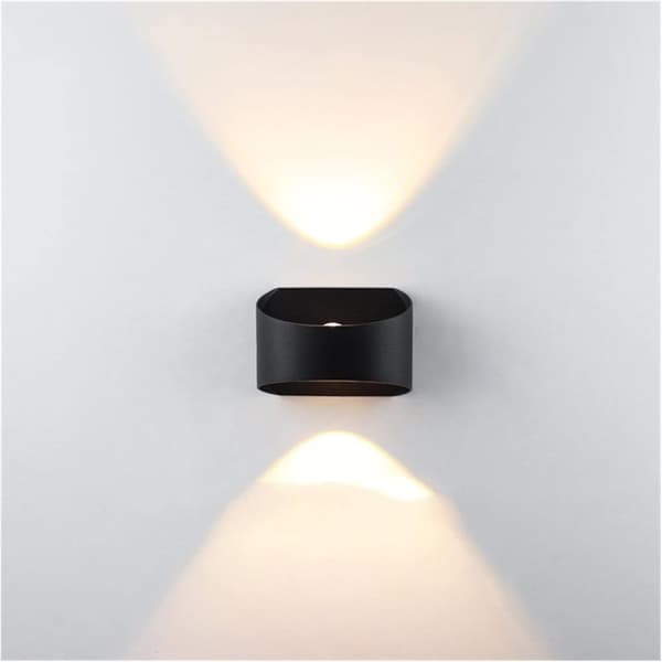 OBOSOE Modern LED Vägglampa IP65 Vattentät Vägglampa Aluminium Inomhus & Utomhus Vägglampa Svart Varmvit, 10W