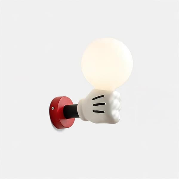 OBOSOE Kids Wall Lamp – Luova sarjakuvaseinävalaisin makuuhuoneeseen ja eteiseen Punainen Tre färgtemperaturer