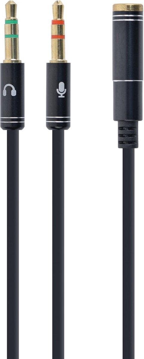 Gembird !Adapter audio stereo 3,5 mm mini Jack/4PIN/ lydkabel 0,2 m 2 x 3,5 mm Sort
