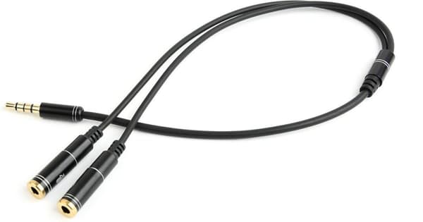 Gembird !Adapter ljudmikrofon 3,5 mm minijack/4PIN/0. ljudkabel 0,2 m 2 x 3,5 mm Svart