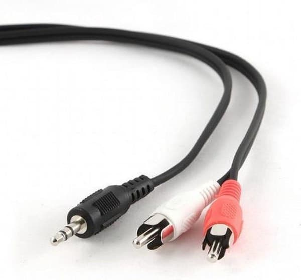 Gembird 2,5 m, 3,5 mm/2xRCA, M/M ljudkabel Svart, Röd, Vit