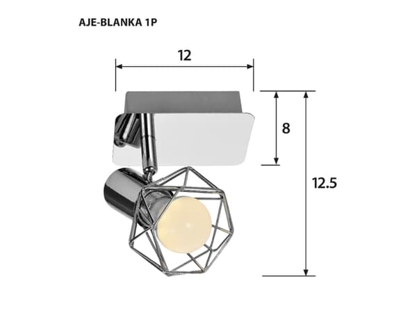 Activejet AJE-BLANKA 1P, Innfelt, 1 ampuller, E14, IP20, Sølv