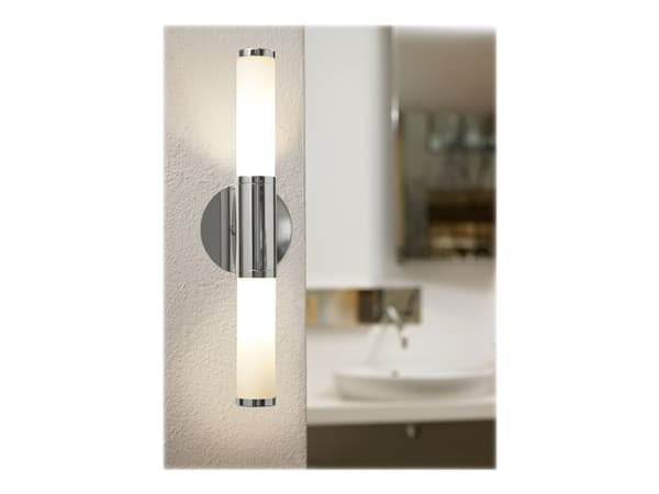Eglo Palmera - Vegglampe - 2 holdere - E14 - krom, matte opal white