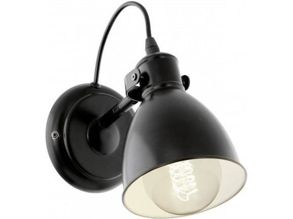 EGLO Priddy, Ytmonterad, E27, IP20, Svart, Vit