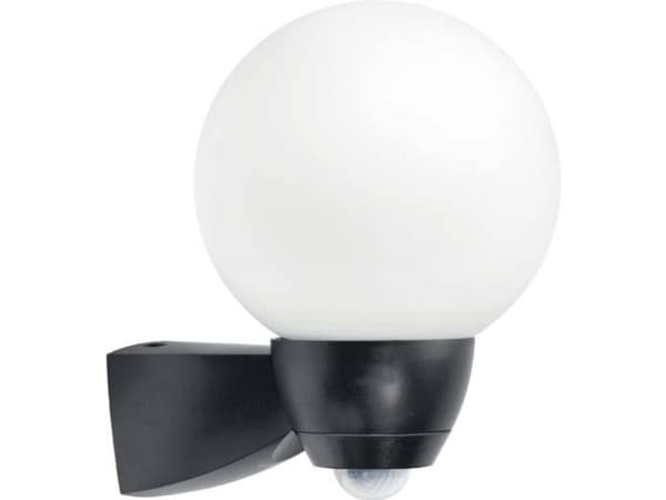 ESYLUX AL P Garda 130, Väggbelysning för utomhusbruk, Svart, Akrylnitrilbutadienstyren (ABS), Glas, IP44, Fasad, II
