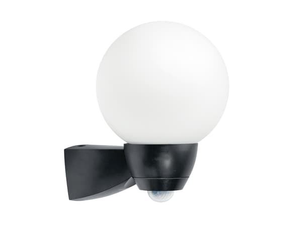 ESYLUX AL P Garda 130, Väggbelysning för utomhusbruk, Svart, Akrylnitrilbutadienstyren (ABS), Glas, IP44, Fasad, II Svart