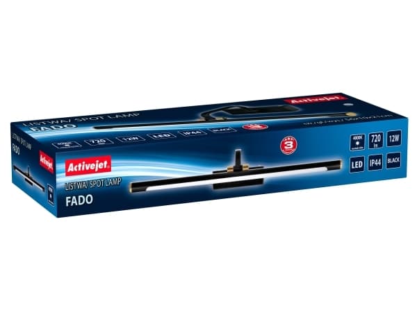 Activejet AJE-FADO, Overflatebehandlet, 60 ampuller, Ikke-utskiftbare pærer, IP44, Sort, Gull, Hvit