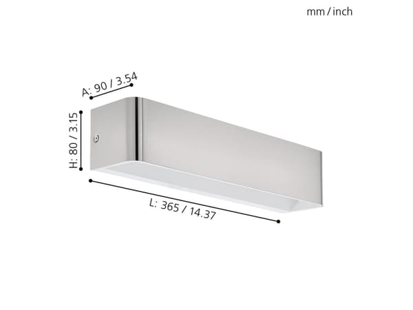 EGLO Sania 4, Overflatebehandlet, Rektangel, IP20, Nickel