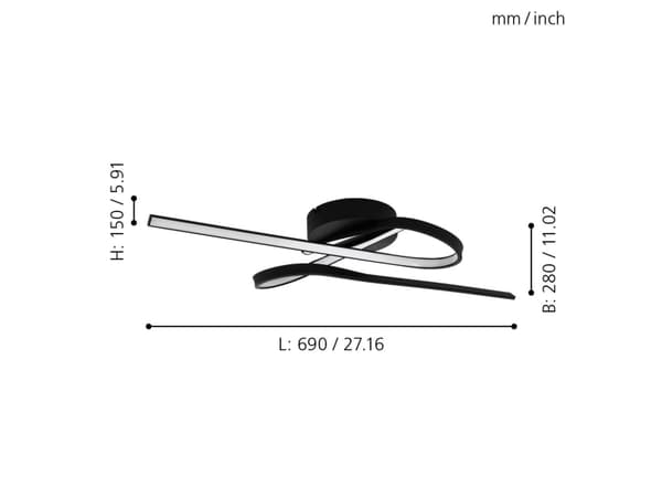 EGLO Selvina 1, LED, 2700 lm, IP20, Sort, Hvit
