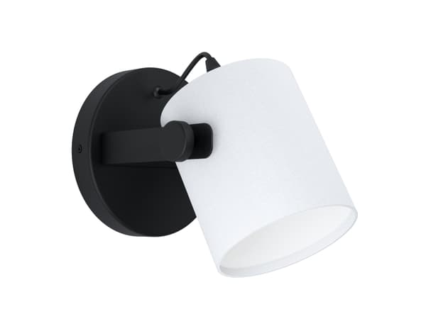 EGLO HORNWOOD 1 wall light, Ytmonterad, 1 lampor, E27, IP20, Svart, Vit
