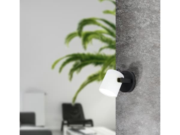 EGLO HORNWOOD 1 wall light, Ytmonterad, 1 lampor, E27, IP20, Svart, Vit