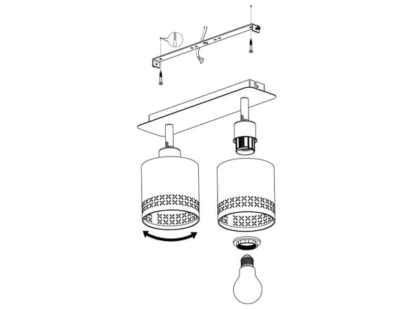 EGLO ESTEPERRA 2XE27 VEGG SVART/GULL