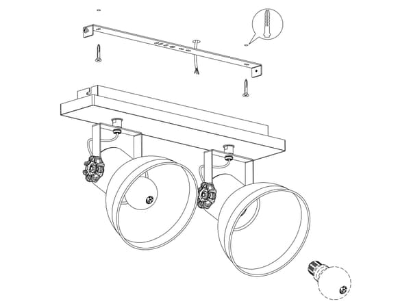 EGLO 49649, Overflateegnet, E27, 2 ampuller, LED, 220-240 V, Sort, Brun