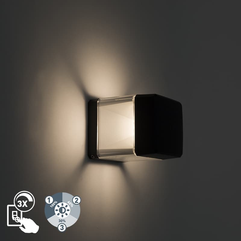 Modern utomhusvägglampa svart inkl LED IP55 - Elisa