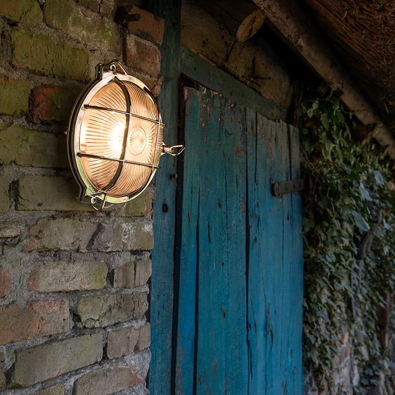 Retro vägglampa krom IP44 - Nautica rund