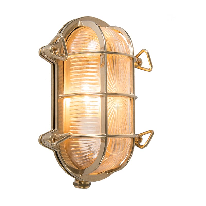 Retro vägglampa guld 23 cm IP44 - Nautica oval