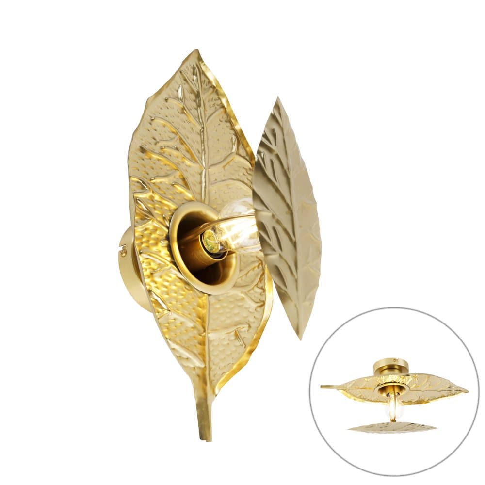 Design vägglampa antikguld - Nora