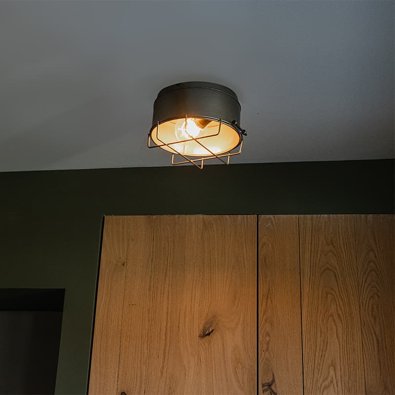 Industriell vägglampa brons 25 cm - Barril