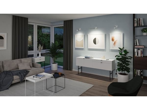 Paulmann Adelia, Ytmonterad, Andra, 1 lampor, Glödlampan/-lamporna kan inte bytas ut, 2700 K, Gjuten aluminium, Borstat stål