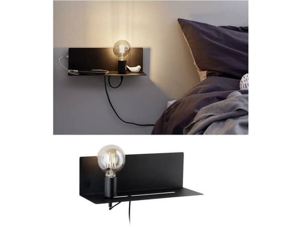 Paulmann 789.20, Ytmonterad, E27, IP20, Svart Svart