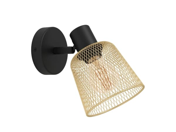 EGLO COSLADA VÆG E27 SORT MESSING