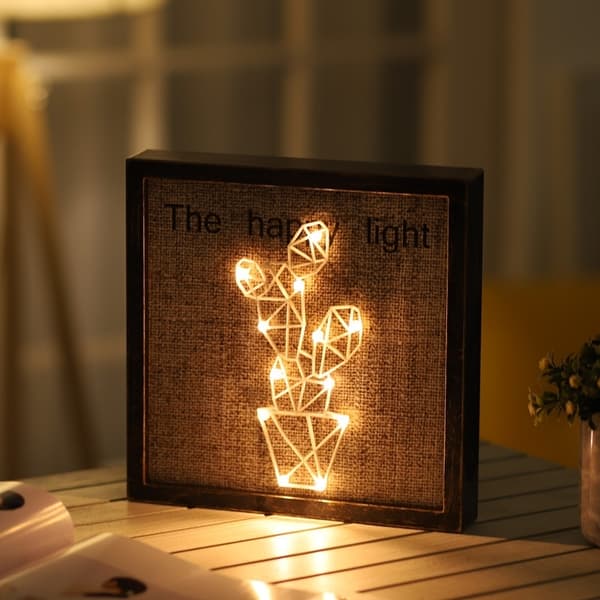 The Happy Light, Tavla med LED-belysning, Kaktus