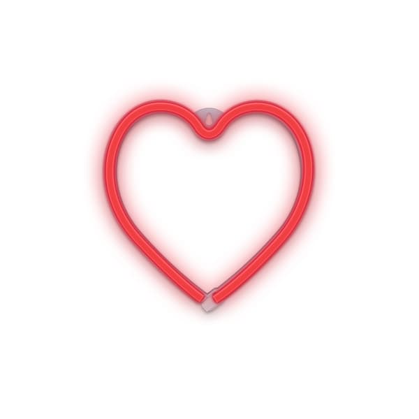 Forever Light Neon LED-valaisin HEART paristo + USB FLNEO7, punainen