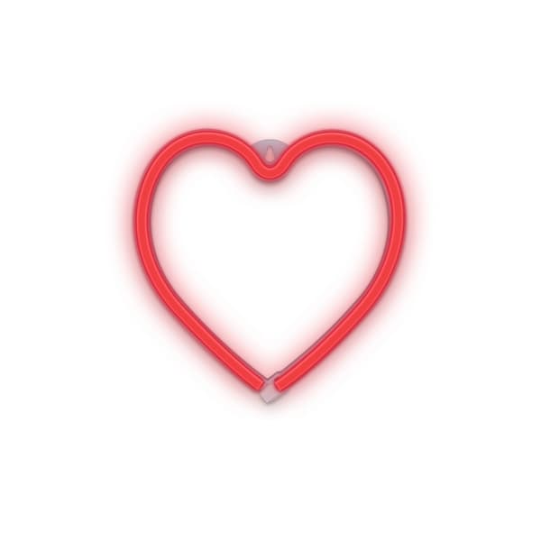 Forever Light Neon LED-valaisin HEART paristo + USB FLNEO7, punainen Punainen
