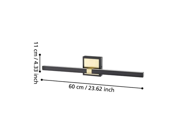 EGLO PEGUERA BAD VÆG L600 1165LM IP44 SORT/BM