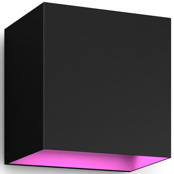 Philips Hue Resonate nedovervendt vegglampe hvit og Colour Ambiance svart