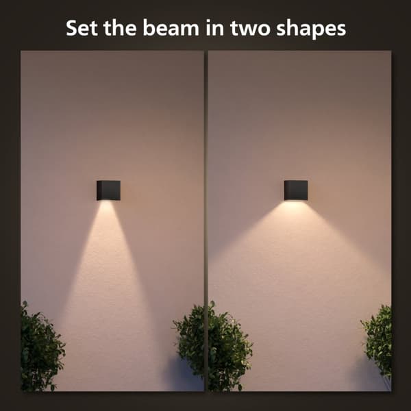 Philips Hue Resonate nedovervendt vegglampe hvit og Colour Ambiance svart